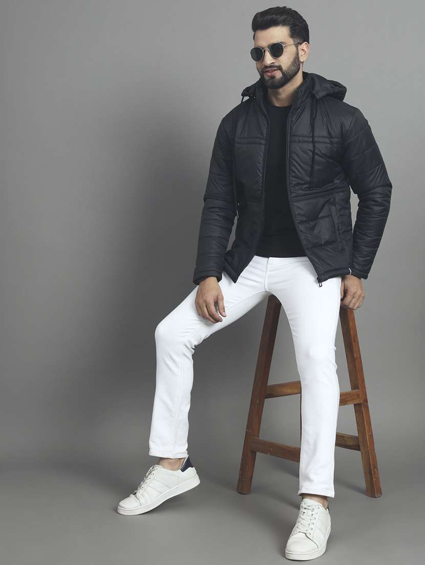 men solid long sleeve hooded puffer jacket - 22079577 -  Standard Image - 3