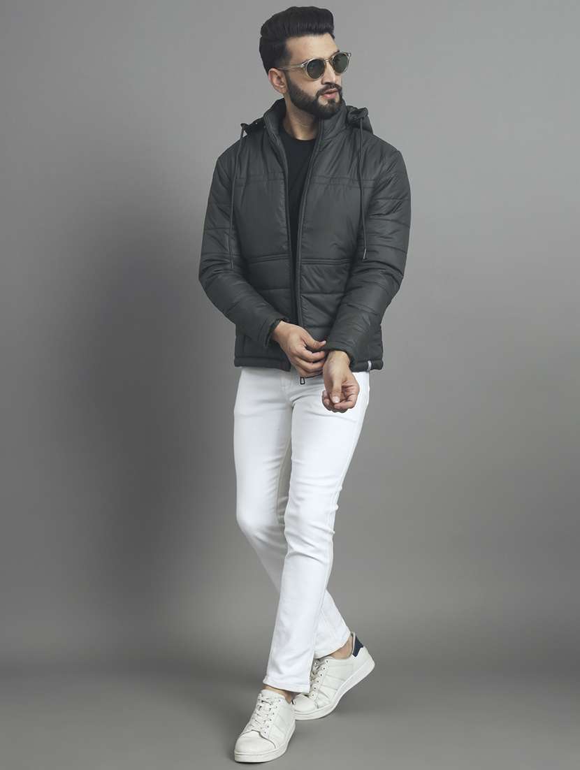 men solid long sleeve hooded puffer jacket - 22079580 -  Standard Image - 3