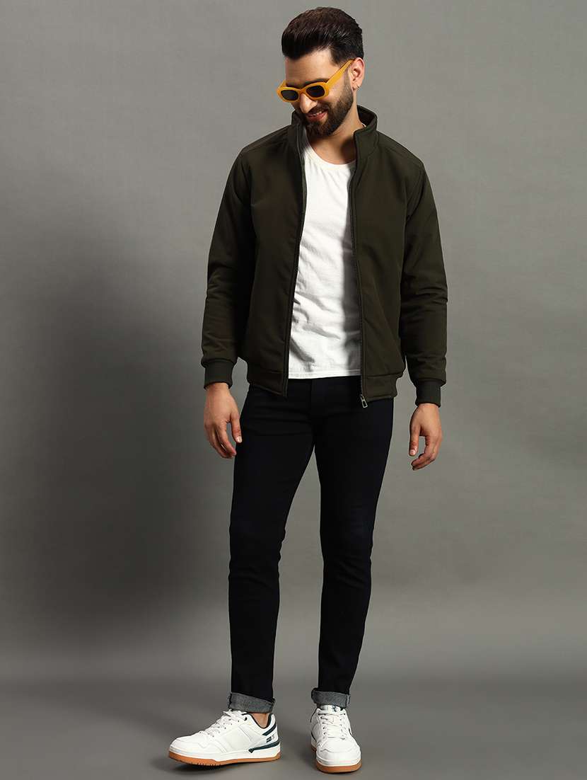 men solid long sleeve bomber jacket - 22079589 -  Standard Image - 3