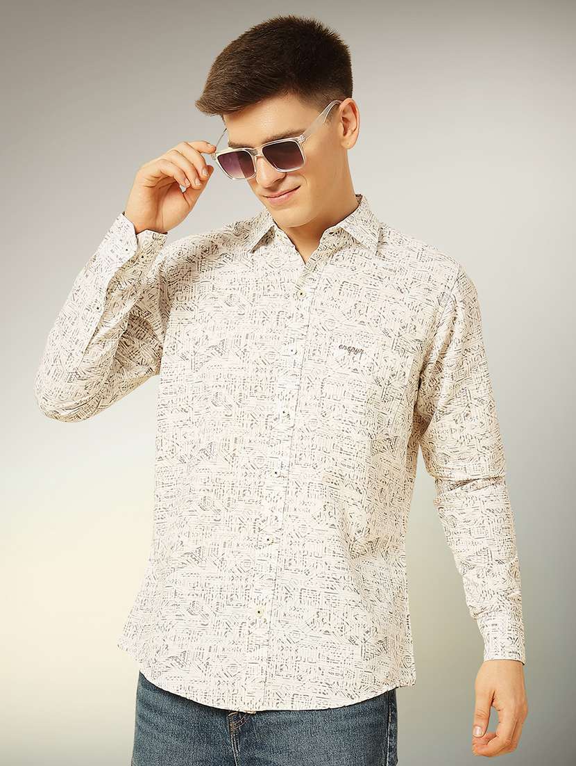 brown cotton casual shirt