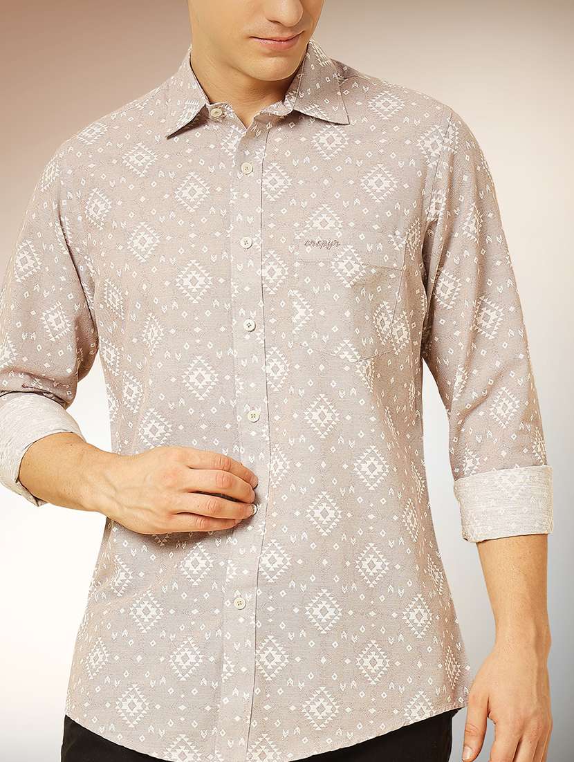 maroon cotton casual shirt - 22079662 -  Standard Image - 3