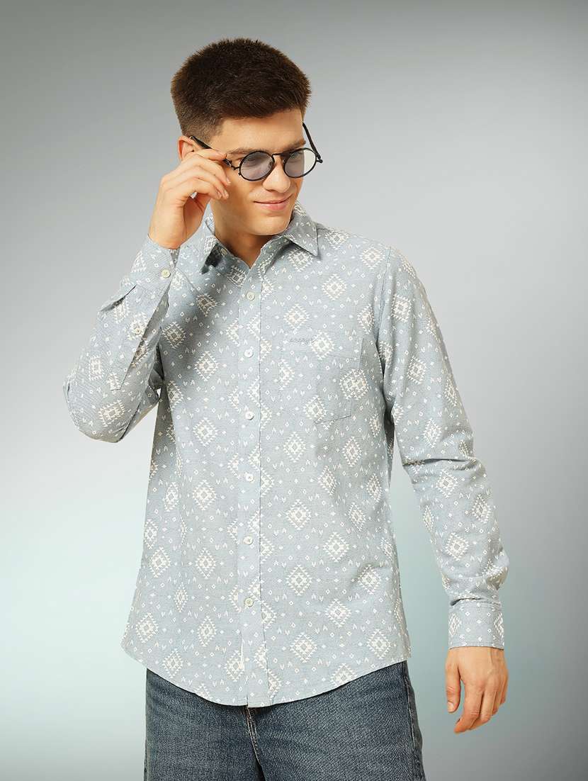 blue cotton casual shirt