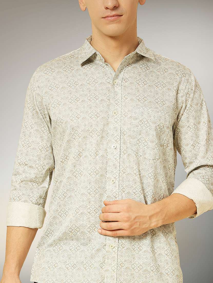 green cotton casual shirt - 22079670 -  Standard Image - 3