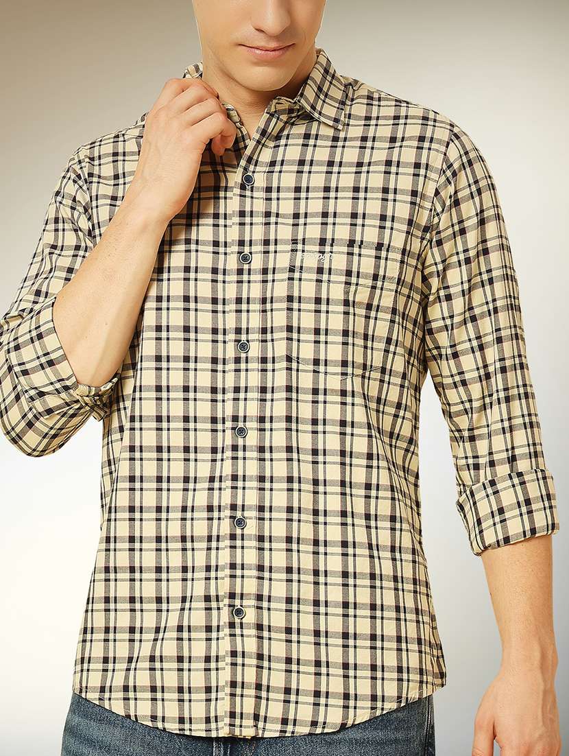 men checkered long sleeve regular fit casual shirt - 22079674 -  Standard Image - 3