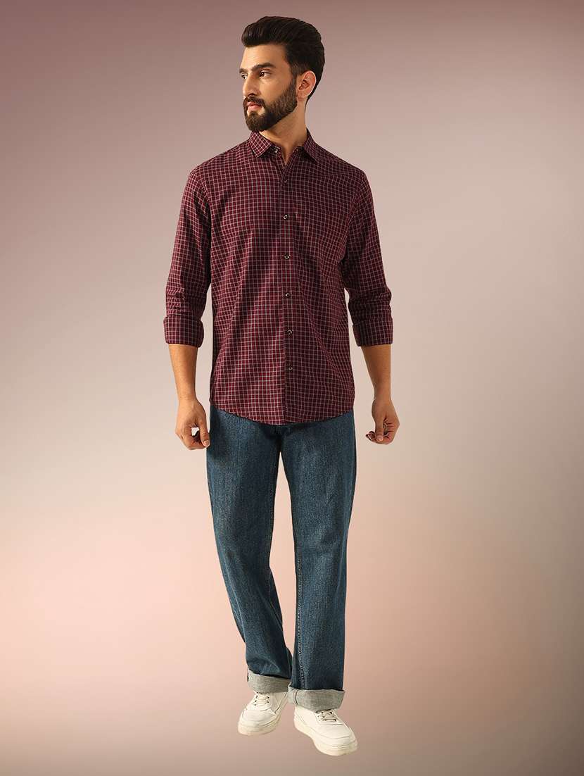 men checkered long sleeve regular fit casual shirt - 22079675 -  Standard Image - 3