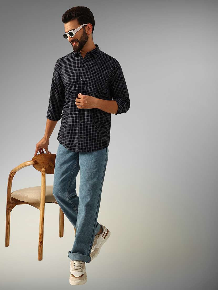 men checkered long sleeve regular fit casual shirt - 22079676 -  Standard Image - 3