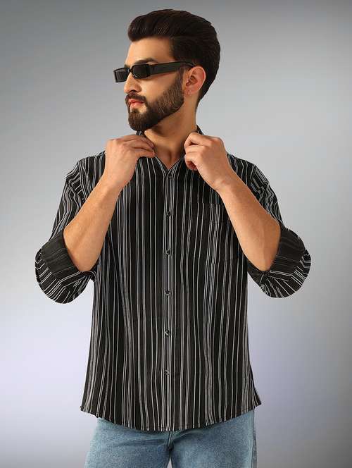 men striped long sleeve regular fit casual shirt - 22079677 -  Standard Image - 0