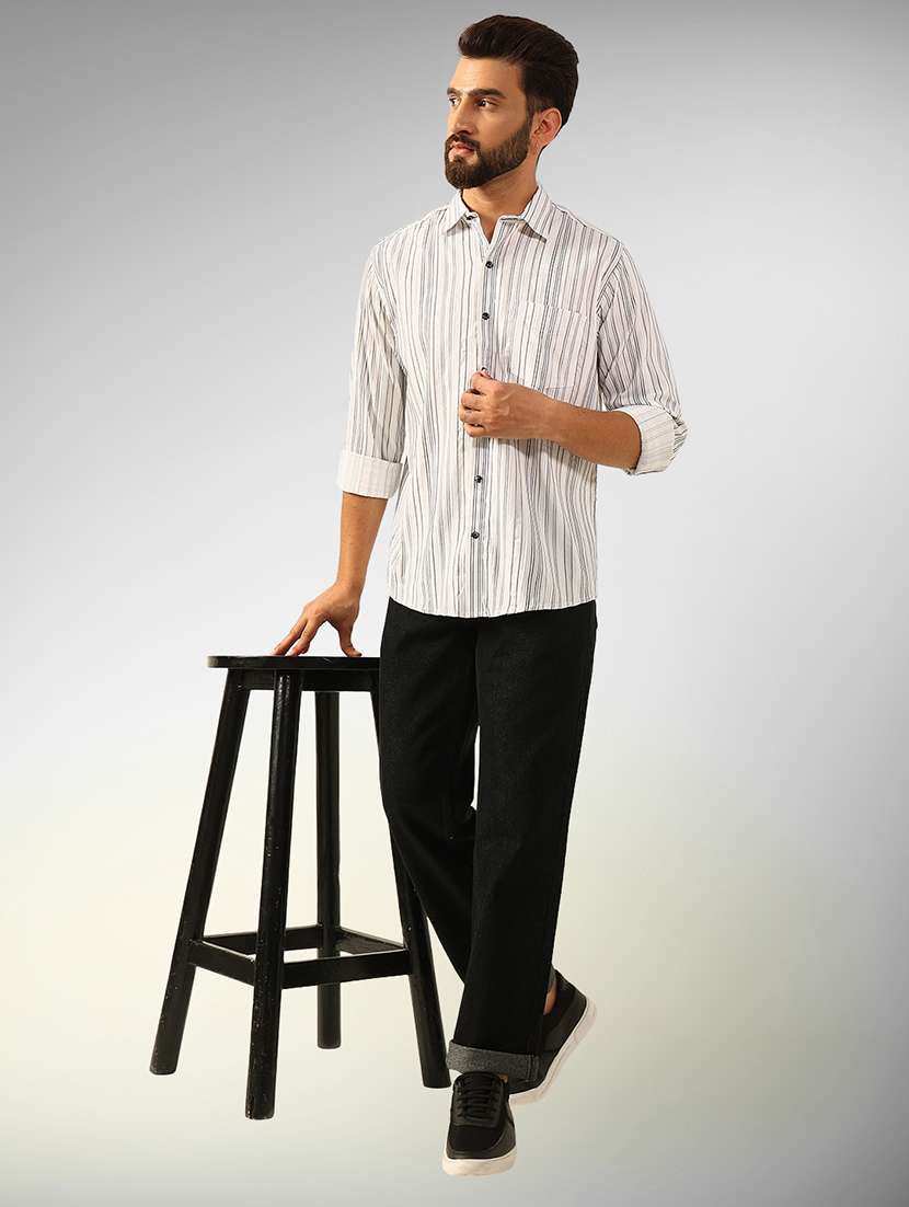 men striped long sleeve regular fit casual shirt - 22079678 -  Standard Image - 3