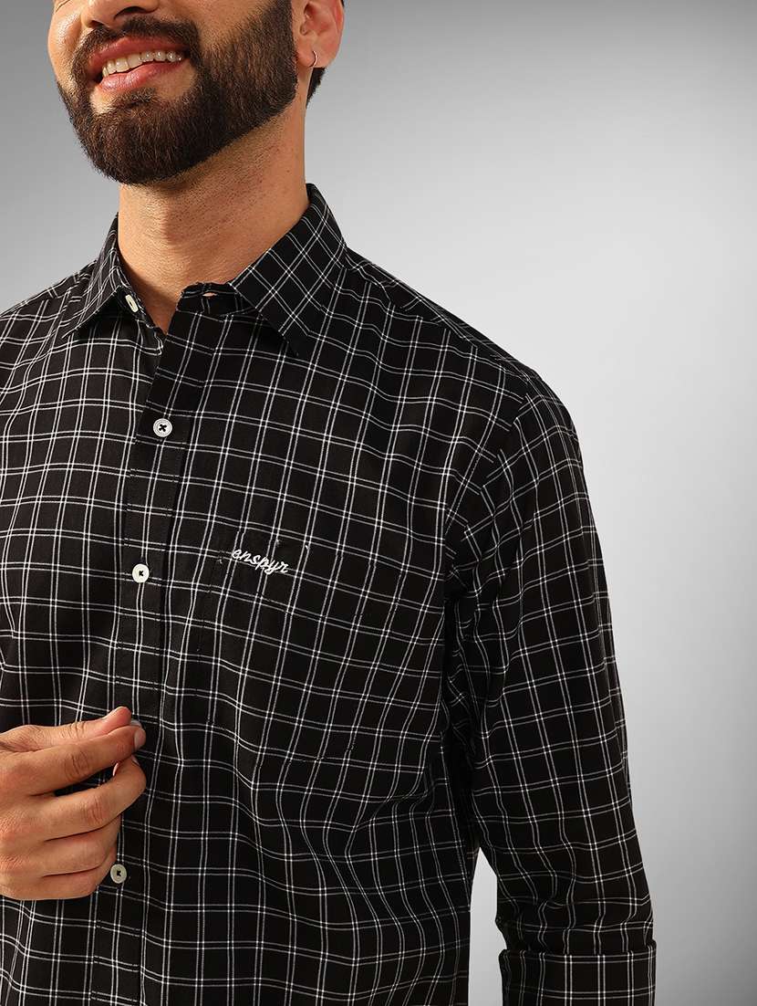 men checkered long sleeve regular fit casual shirt - 22079682 -  Standard Image - 3