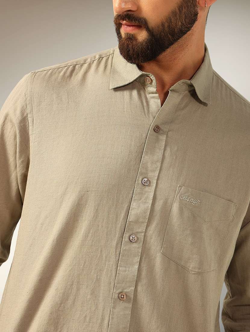 men solid long sleeve regular fit casual shirt - 22079692 -  Standard Image - 3