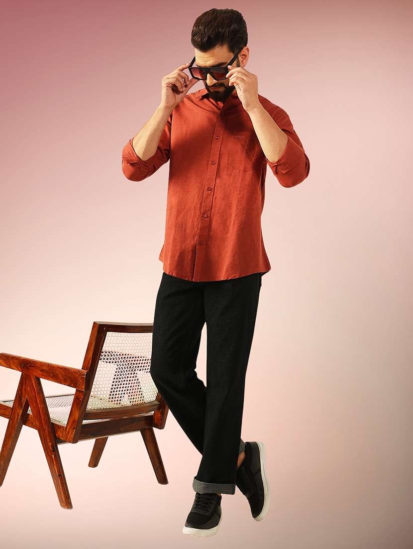 men solid long sleeve regular fit casual shirt - 22079693 -  Standard Image - 3