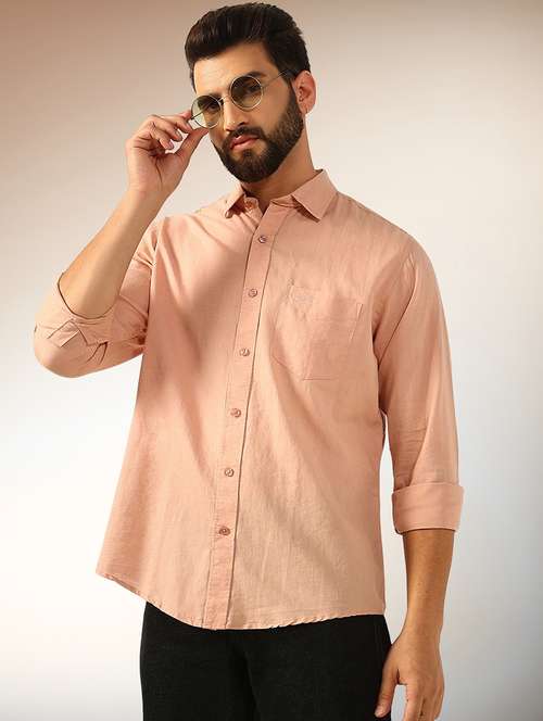men solid long sleeve regular fit casual shirt - 22079695 -  Standard Image - 0