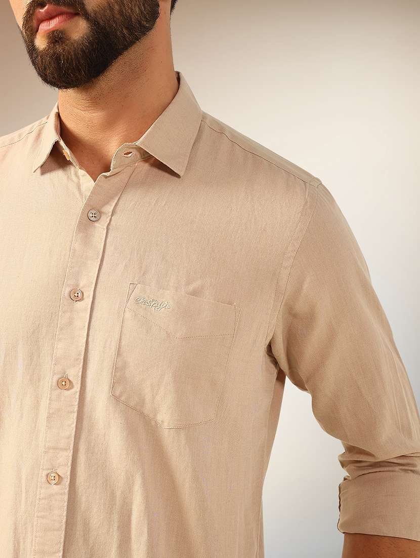 men solid long sleeve regular fit casual shirt - 22079696 - Standard Image - 3