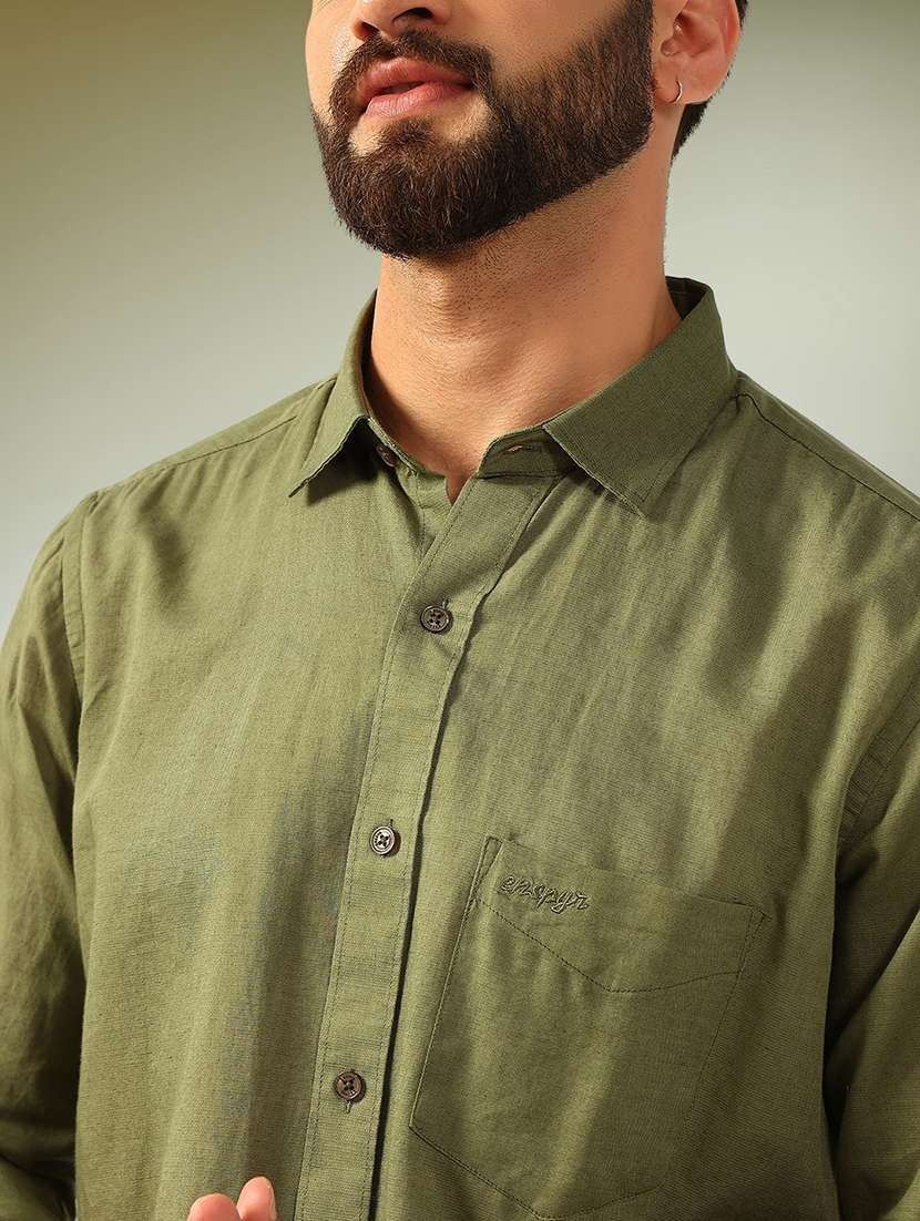 men solid long sleeve regular fit casual shirt - 22079698 -  Standard Image - 3