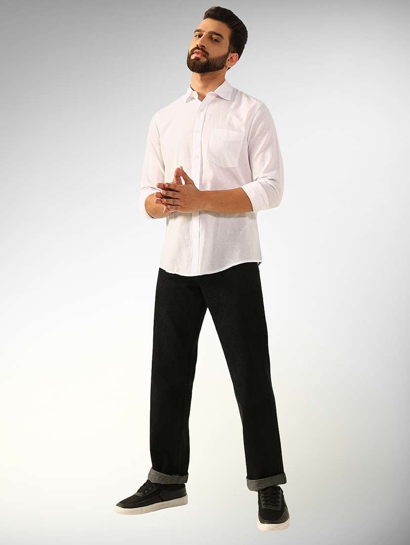 men solid long sleeve regular fit casual shirt - 22079699 - Standard Image - 3
