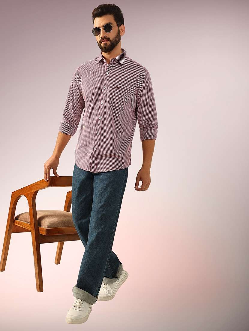 men checkered long sleeve regular fit casual shirt - 22079705 -  Standard Image - 3