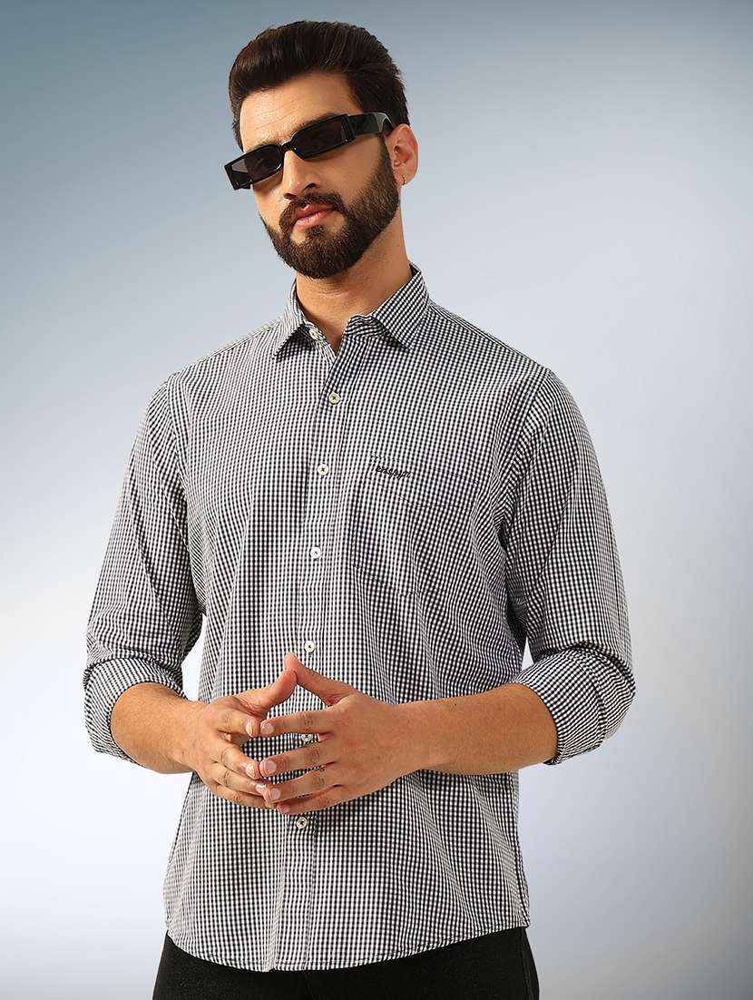 men checkered long sleeve regular fit casual shirt - 22079706 - Zoom Image - 0