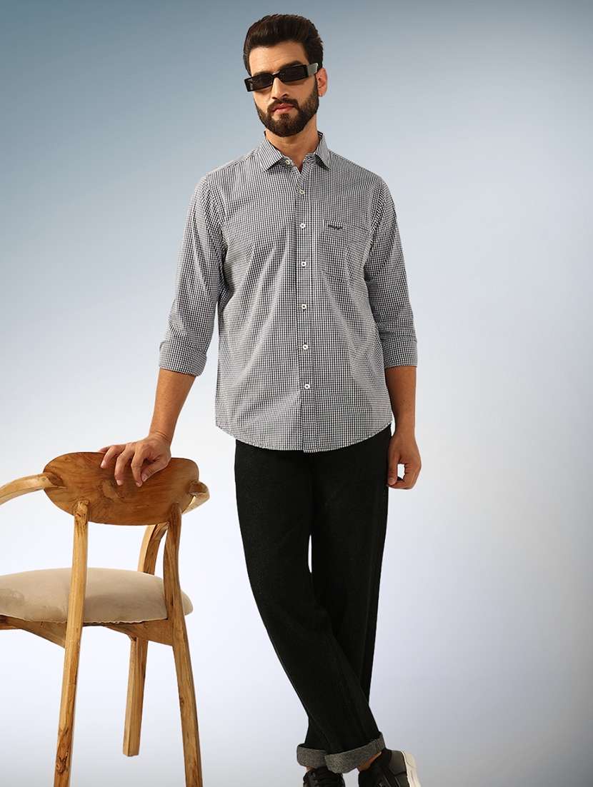 men checkered long sleeve regular fit casual shirt - 22079706 - Standard Image - 3