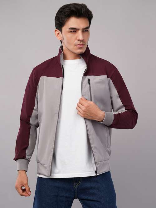 men color block long sleeve windcheater jacket - 22079781 -  Standard Image - 0