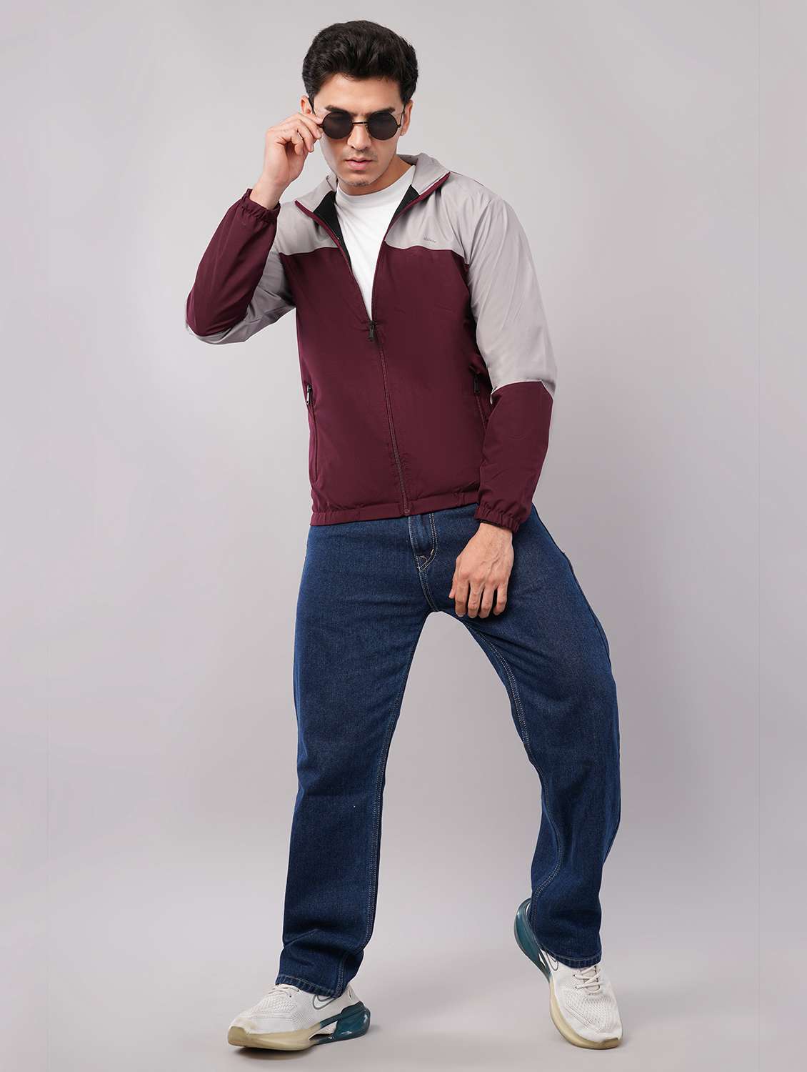 men color block long sleeve windcheater jacket - 22079785 -  Standard Image - 3