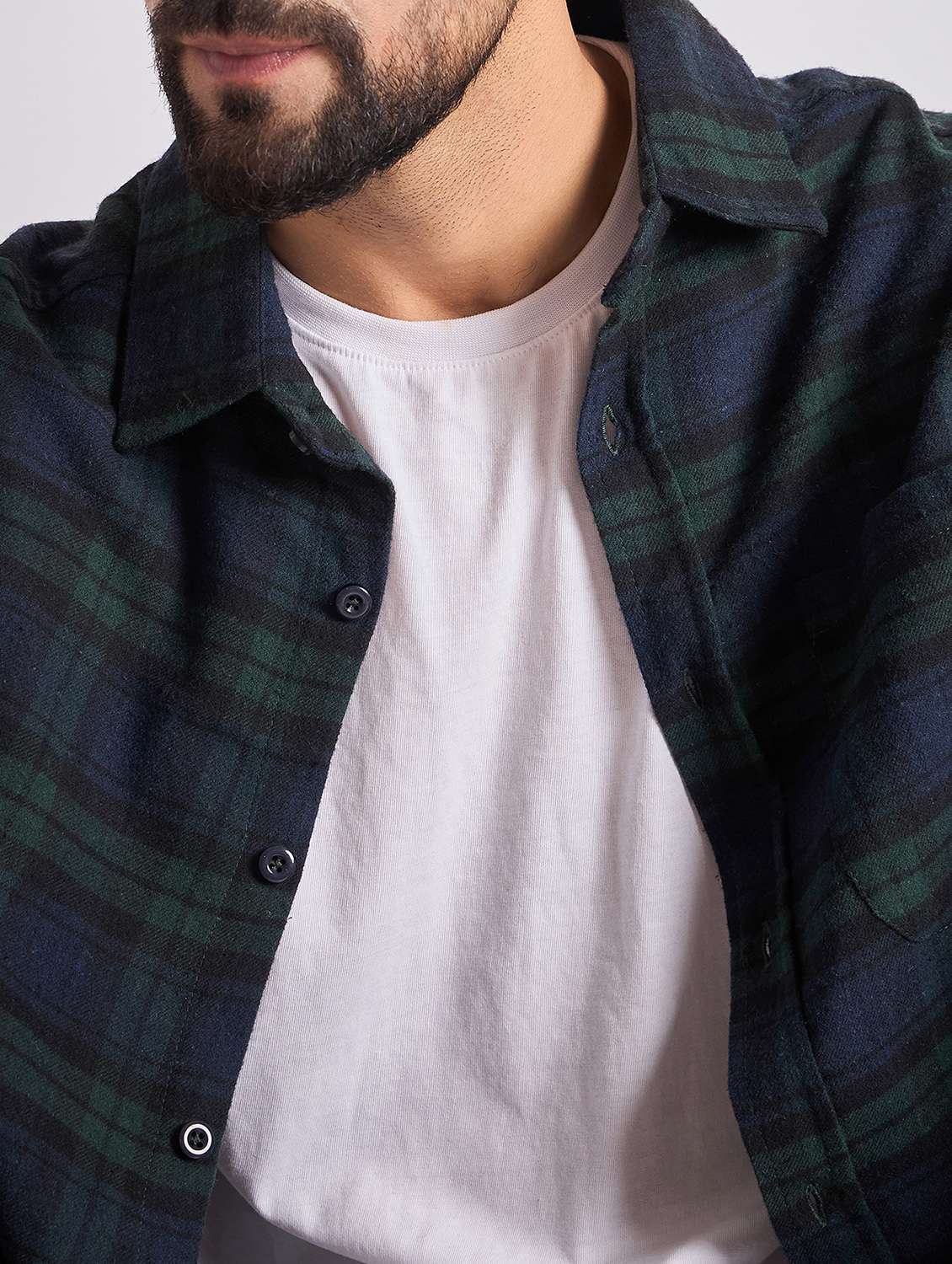 men checkered long sleeve oversized casual shirt - 22079872 -  Standard Image - 5