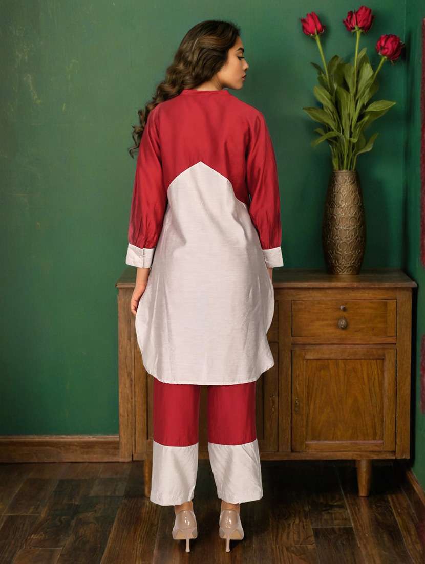 women three quarter sleeve ethnic co-ord set - 22079913 - Standard Image - 3