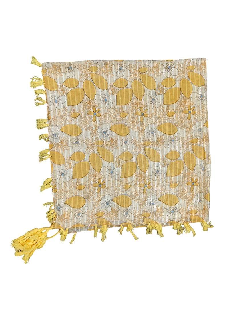 women floral printed scarf with tassels - 22079940 - Standard Image - 3