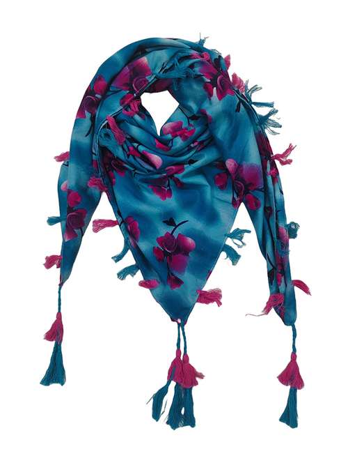 women floral printed scarf with tassels - 22079948 -  Standard Image - 0