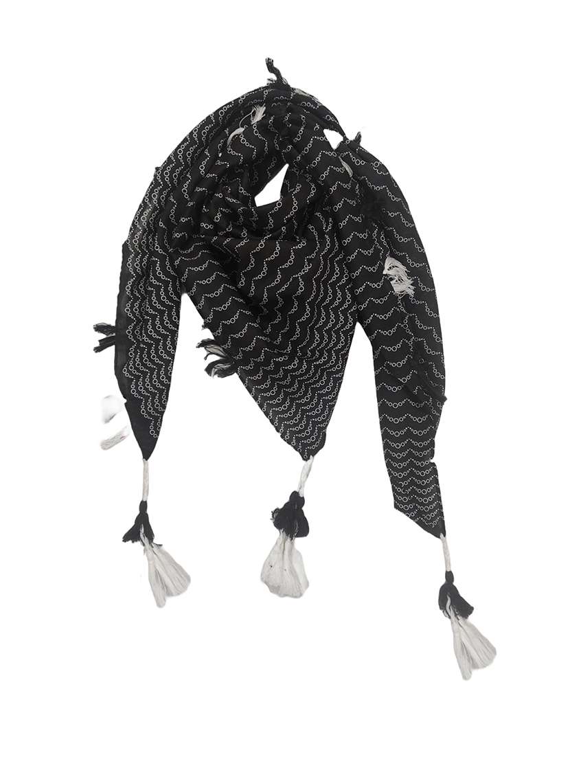 women printed scarf with tassels - 22079956 - Zoom Image - 0