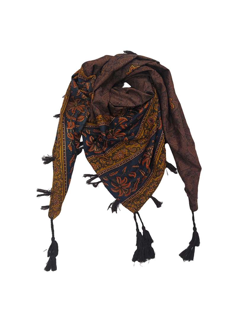 women printed scarf with tassels - 22079962 - Zoom Image - 0