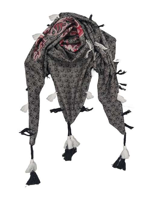 women floral printed scarf with tassels - 22079964 - Standard Image - 0