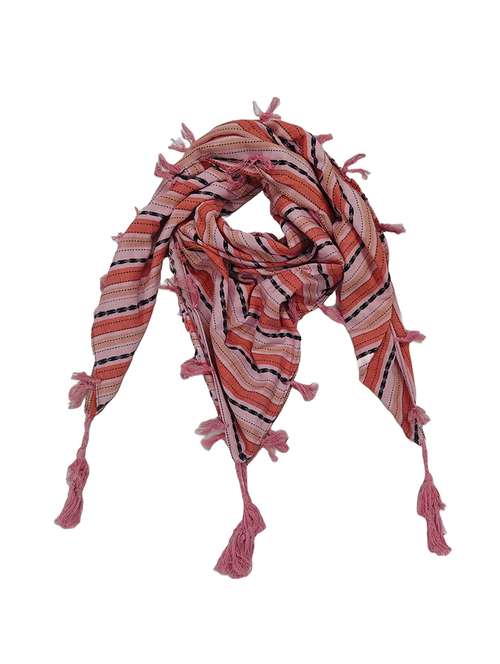 women striped scarf with tassels - 22079968 - Standard Image - 0