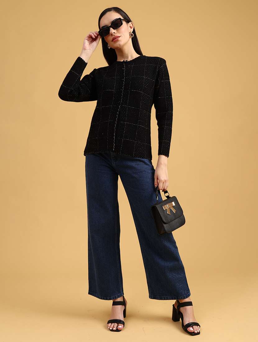 women self designed long sleeve cardigan - 22080193 -  Standard Image - 5