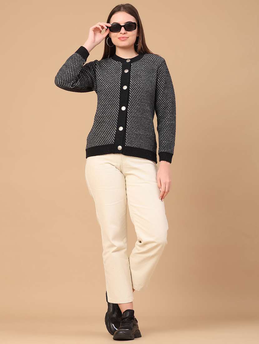 women self design long sleeve cardigan - 22080194 -  Standard Image - 5