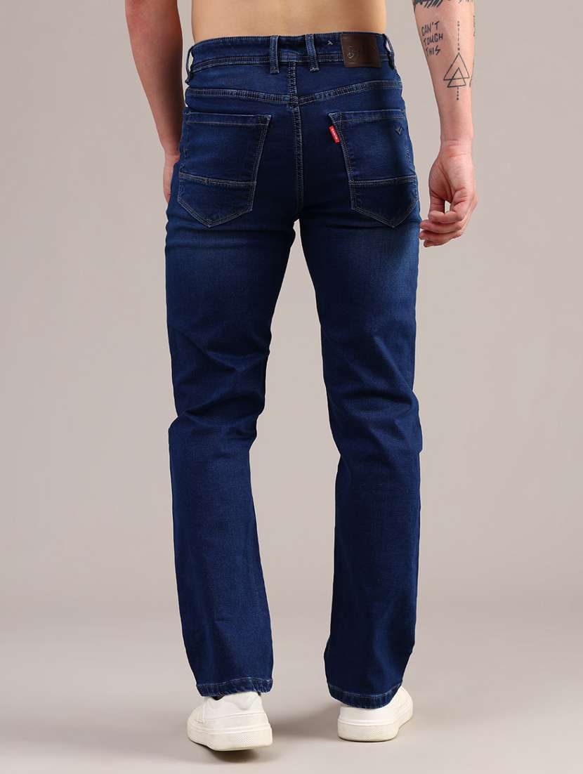 Men Washed Mid Rise Full Length Straight Fit Jeans - 22080210 -  Standard Image - 3