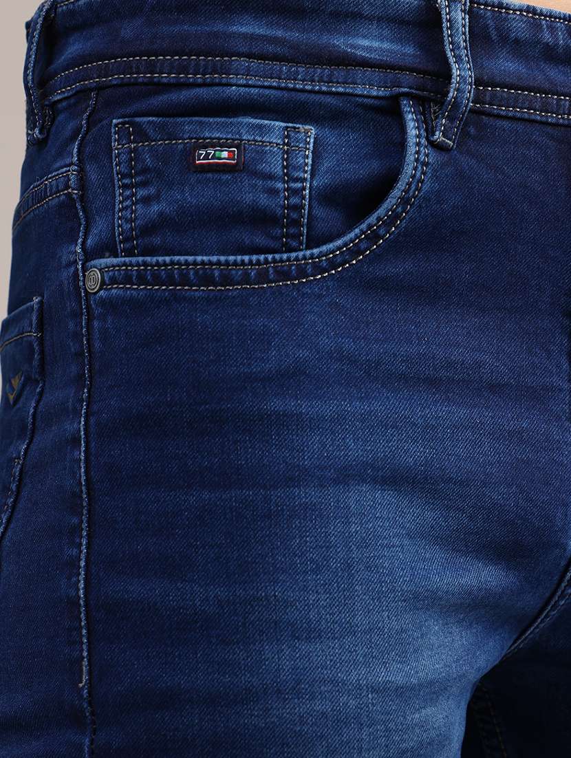 Men Washed Mid Rise Full Length Straight Fit Jeans - 22080210 -  Standard Image - 5