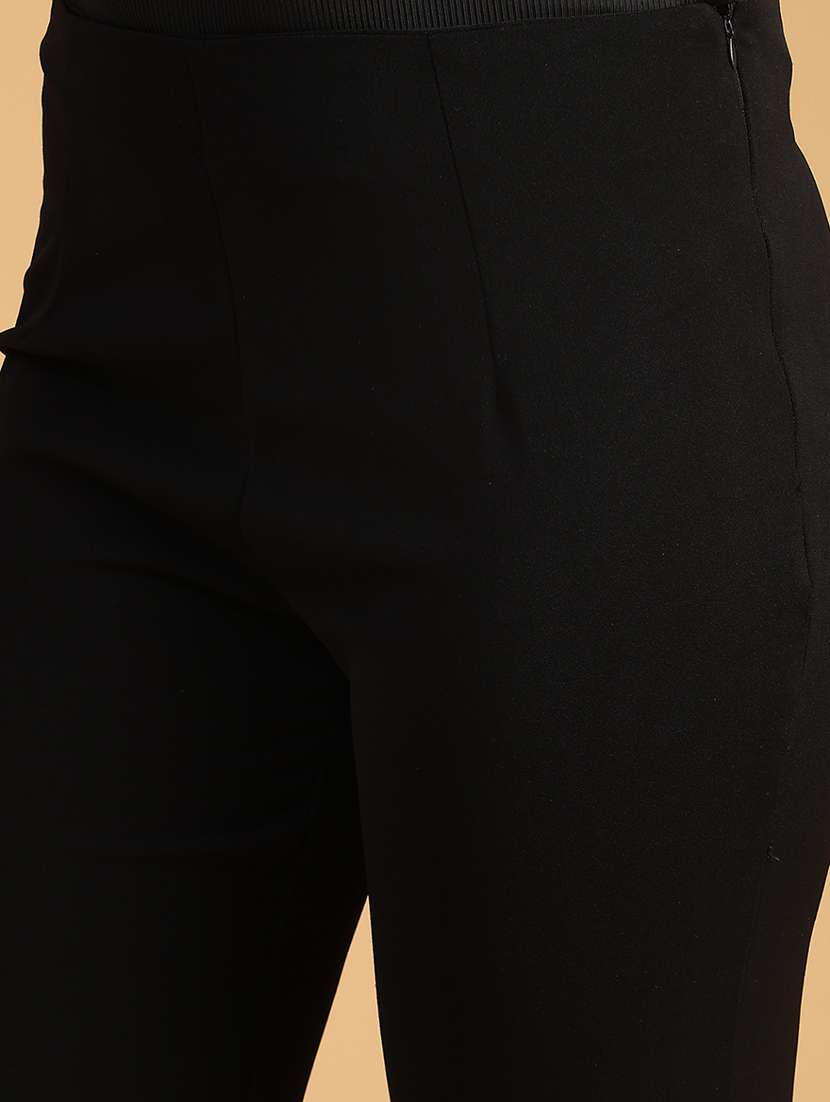 women solid mid rise bootcut trouser - 22080221 -  Standard Image - 5