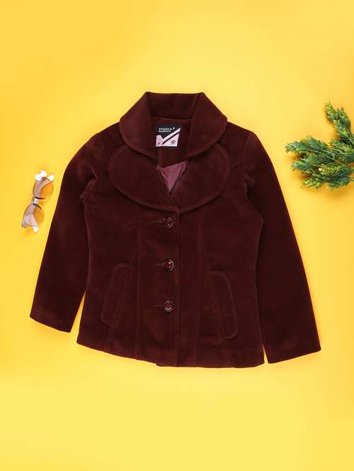 girls solid long sleeve regular blazer - 22080299 -  Standard Image - 0