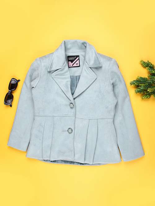 girls solid long sleeve regular blazer - 22080301 -  Standard Image - 0
