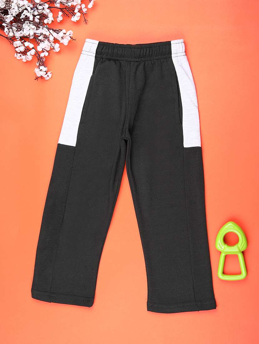 boys color blocked mid rise track pant
