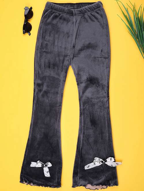 girls solid mid rise pyjama - 22080484 -  Standard Image - 0