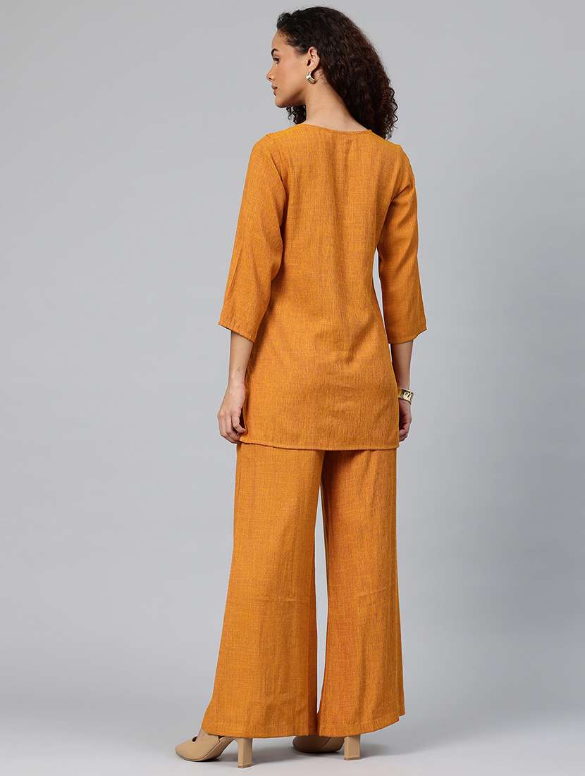 women solid top and palazzo co-ord set - 22080537 -  Standard Image - 3