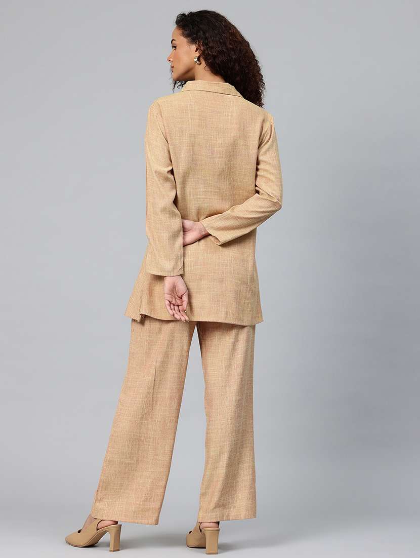 women solid top and palazzo co-ord set - 22080539 -  Standard Image - 3