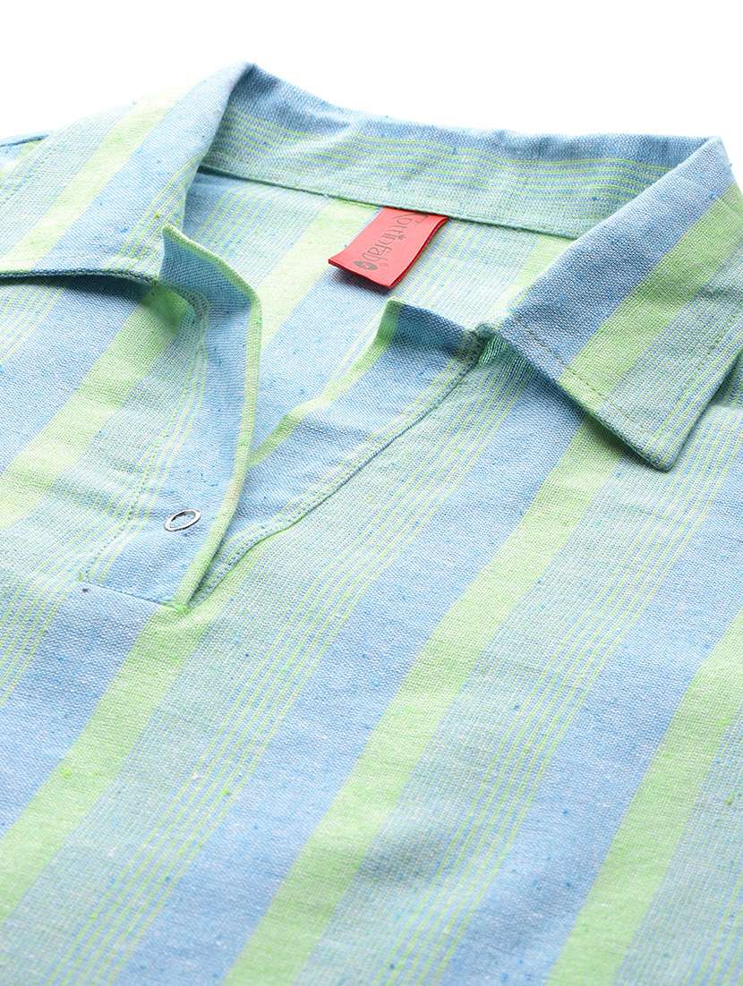 women striped top and trouser co-ord set - 22080540 -  Standard Image - 5