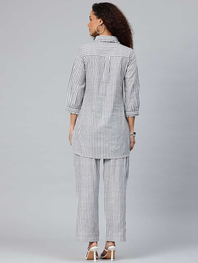 women striped top and trouser co-ord set - 22080541 -  Standard Image - 3