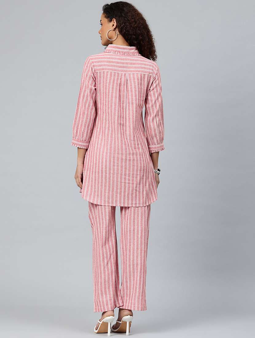 women striped top and trouser co-ord set - 22080542 -  Standard Image - 3