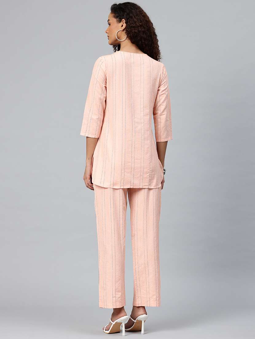 women striped top and palazzo co-ord set - 22080543 -  Standard Image - 3