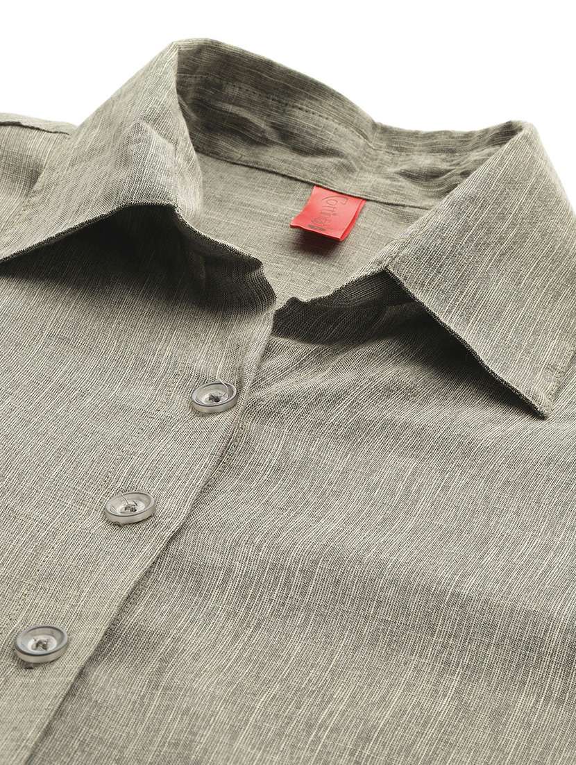 women solid shirt and trouser co-ord set - 22080548 -  Standard Image - 5