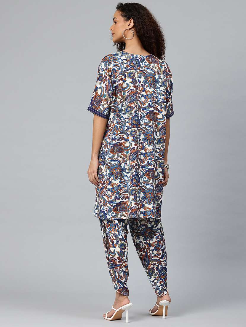 women printed three quarter sleeve co-ord set - 22080549 -  Standard Image - 3