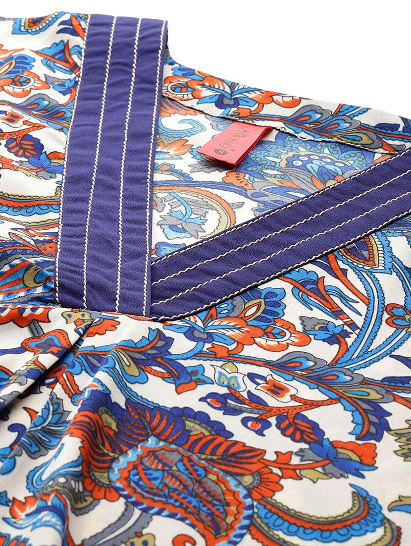 women printed three quarter sleeve co-ord set - 22080549 -  Standard Image - 5